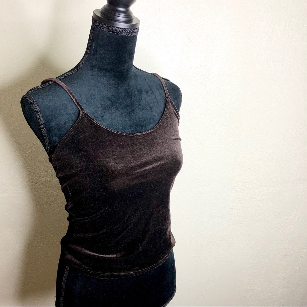 VTG brown velvet crop top